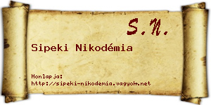 Sipeki Nikodémia névjegykártya
